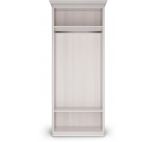 Шкаф 2-х дверный зеркальный Неаполь Ясень анкор светлый (патина "серебро")