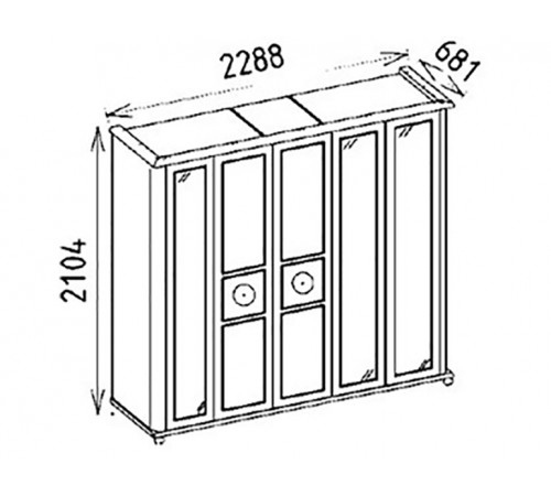 Шкаф платяной 5-ти дверный Мистраль (Mistral)